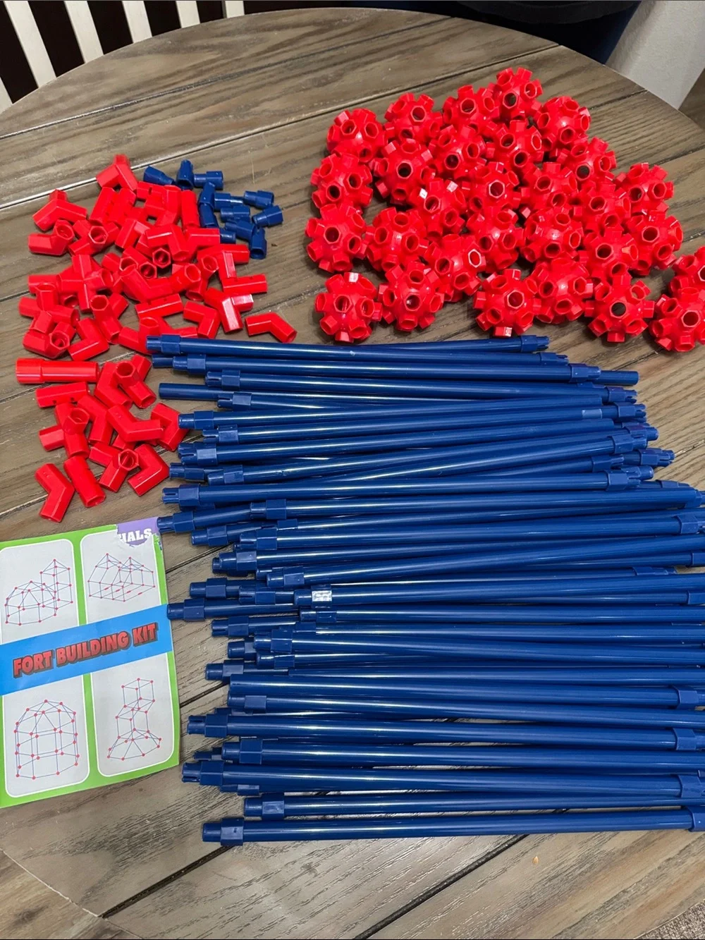 Lakeshore Ultimate Fort Builder 29 Red Connector Balls 61 Blue Poles Stem School
